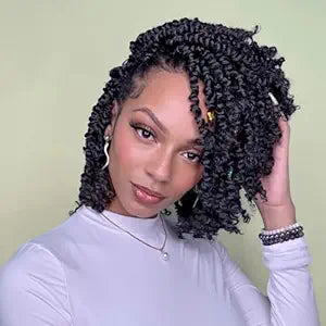 8 Packs Passion Twist Crochet Hair For Black Women 1B# 8 Inch Pre-Twisted