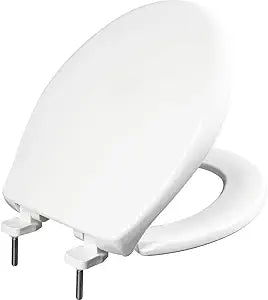 BEMIS 790TDGSL Commercial Heavy Duty Closed Front Toilet Seat with Cover, Industrial No Slam Seat with Secure Installation, Made in USA, Round, White