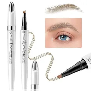 Eyebrow Pen Waterproof Eyebrow Pencil Natural Simulation Eyebrow Pencil for women's professional makeup with 4 Fork Tip for Natural-Looking Hair-Like Defined Brows, Last All-Day���Light Br