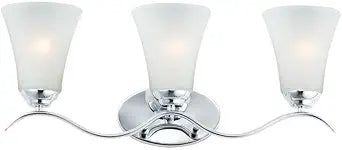 Maxim Lighting Vital 3-Light Bath Vanity Light | Polished Chrome Steel Finish | Frosted Glass Shade | Transitional Indoor Light Fixture | Ideal for Bathrooms & Powder Rooms | Dimmable | 12083FTPC