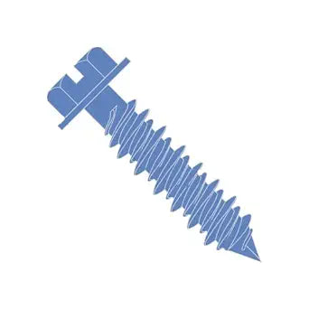 1/4" x 1 3/4" Concrete Screws/Slotted/Hex Washer Head/Blue Perma-Seal/Case Hardened Steel / 1 Drill Bit Per Box (Carton: 100 pcs)
