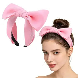 Hairband - Headband with Big Bow, Pink, for Women and Girls, Hair Accessories for Party and Cosplay