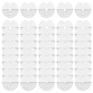 50 Pcs Heat Shield Guards K Tip Hair Extensions Tool Kit for Keratin Fusion, Round Clear Single Hole Spacer Template Clips with Scale for Human Hair Extensions, Scalp Protector & Glue Guard