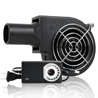 KUNRISE BBQ 97mm 33mm Blower Fan, High Airflow 110V 120V Variable Speed Centrifugal Fan with AC Plug for Camping, Charcoal Ignition, Outdoor Cooking, Fireplace, Bellows or Wood Stove