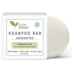 Fragrance Free Shampoo Bar | EWG Verified® | Non Toxic Shampoo | Hypoallergenic | Gentle & Safe, Sensitive Scalp & Psoriasis | Unscented | Plastic-Free | Made in USA