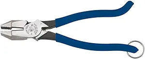 Klein Tools D213-9STT Ironworker Pliers with Heavy Duty Knurled Jaws, Induction Hardened Knives, and a Split Tether Ring