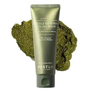 PESTLO Spicule Reborn Exfoliating Peeling Mask for Korean Glass Skin – Natural Marine Spicules, Green Tea & Wormwood for Gentle Exfoliation, Pore Care, Hydration & Radiant Skin, 4.23 oz (120ml)