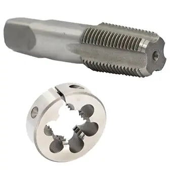 Drill America 1/2" NPS Tap and 1-1/2" OD Round Die Kit, HSS National Pipe Straight Tap and Die