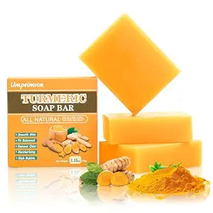 3 Pack Turmeric Soap Bar for Face & Body Cleanser, Organic Tumeric Soap