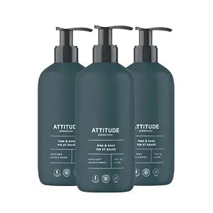 ATTITUDE Hand Soap, EWG Verified, Pine & Sage, 16 oz (Pack of 3)