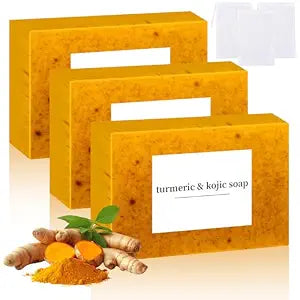Nicgou Lemon Turmeric Soap, Turmeric Soap Bar for Face & Body (3pcs)