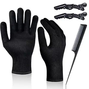 IKOCO Heat Proof Medium Glove Mitts for Hair Styling - 2Pcs for Flat Iron, Curling Wand, and Hot-Air Brushes