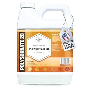 Polysorbate 20 (16oz) | USP Grade - Tween 20 Gentle Natural Emulsifier & Solubilizer for Essential Oils, Fragrances, Sprays, Lotions, Shampoos | Improves Stability & Clarity | 16 OUNCES