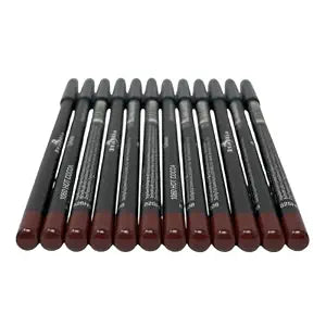 12 pcs Italia-Deluxe Ultra Fine Lip liner, Creamy, Long Lasting, High Pigmented Pencil (1060 Hot Cocoa)