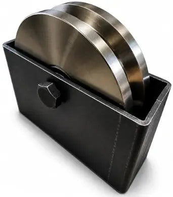 6" Heavy Duty V-Groove Wheel with Box Mount, Chrome Plated Steel, 5/8 Inch Axle, 3000 lbs Load Capacity