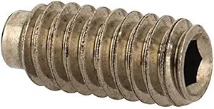 Socket Set Screw, Half Dog Point, 10-24 x 3/4", Stainless Steel, 18-8, Hex Socket Drive (Quantity: 100) Coarse Thread, #10 Grub/Blind/Allen/Headless Screw, Length: 3/4 inch