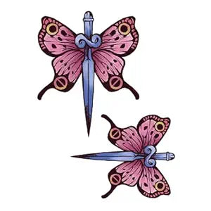 Jolyne Cujoh Butterfly Arm Tattoos JOJO Star Birthmark Stickers (Purple set)