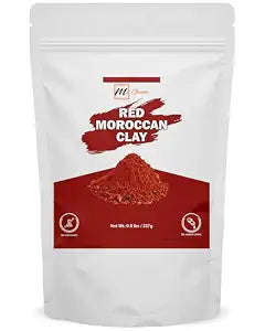 100% Natural Moroccan Red Clay Powder for Hair Masks, Scrubs, Creams and Soap Making 0.5 LBS / 227 GMS