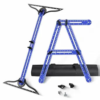 Stair Tread Template Tool Stair Tread Gauge, Stair Tools for Stair Measuring Tool Stair Gauge Jig Stair Template Stair Step Tool, Hidden Screw Slide Rail Woodworking Shelf Template Projects