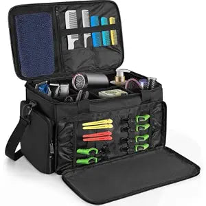 TORIBIO Large Hairdresser Bag with Adjustable Dividers, Barber Carrying Bag