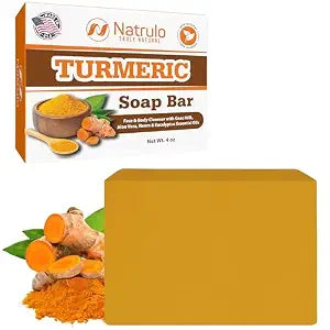 Turmeric Soap Bar for Face & Body – Natural Turmeric Skin Brightening Soap for Dark Spots, Intimate Areas, Underarms – Turmeric Face Wash Reduces Acne, Scars & Cleanses Skin – Made in USA