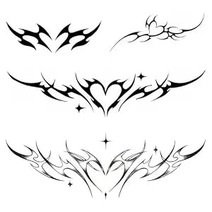 Tramp Stamp Temporary Tattoo Lower Back Heart Tattoos for Women