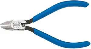 Klein Tools D257-4 Pliers, Diagonal Cutting Midget Electronics Pliers with Beveled Edges, Tapered Nose and Short Jaws, 4-Inch