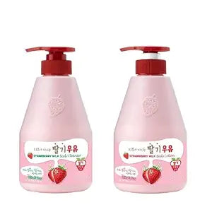 Kwailnara Strawberry Milk Body Wash & Lotion Set (19.75 Oz Each) – 2-Piece Korean Skincare Duo for Hydrated & Smooth Skin | Milk Protein, Royal Jelly & Exfoliating Strawberry Extract | Paraben-Free