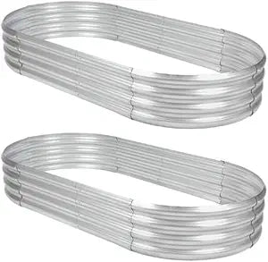2Pack Raised Garden Bed 841FT,Galvanized Planter Box Oval Large Matel Steel Backyard Beds Outdoor for Vegetables,Flowers,Herbs,Plant