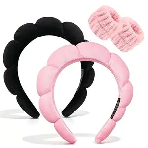 4 PCS Headband for Washing Face & Wrisband Set, Headbands for Makeup