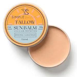 Tinted Mineral Sunscreen SPF 50+ for Face | Zinc Oxide with Grass-Fed Beef Tallow | Reef Safe Daily Facial Sunscreen | Anti-aging with CoQ10+Resveratrol, No White Cast, Sensitive Skin | 2 oz (Fair)