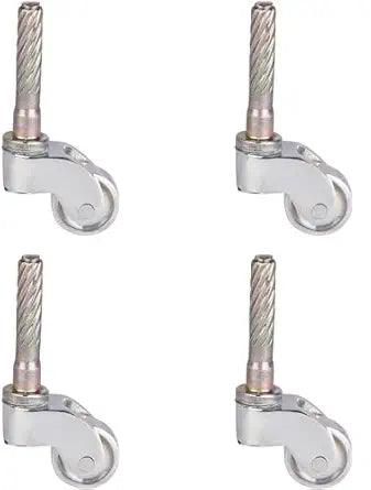 Set of 4 Solid Brass Chrome 360 Swivel Caster, 300 lb Load Capacity, Heavy Duty & Safe for All Floors, Perfect Replacement for Floor Mat, Oil Chrome Finish Wheels for Chairs/Tables