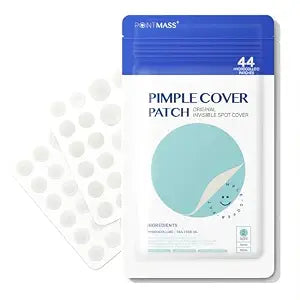 POINTMASS Invisible Pimple Patches for Face Acne: Invisible 0.1mm Ultra-Thin Hydrocolloid Zit Stickers with Tea Tree Oil - 44 Dots, 2 Sizes (Whiteheads/Sensitive Skin)