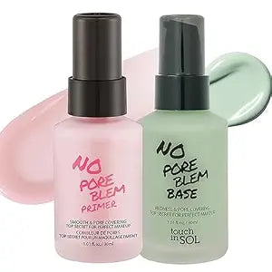 TOUCH IN SOL Best Korean Primer Duo ��������� No Poreblem & Redness Correcting Base ��������� Perfect for Oily Skin & R