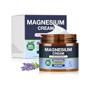 Soothing Nighttime Magnesium Lotion for Kids & Adults - Highly Concentrated Relaxing Magnesium Cream - Apply To Arms, Legs, Feet & Body Before Bed - Skin Friendly Moisturizing Body Lotion - Lavender