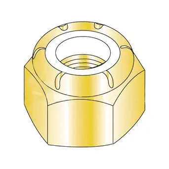6-32 Light Hex Standard/NM Nylon Insert Locknuts/Steel/Zinc Yellow (Carton: 2,000 pcs)