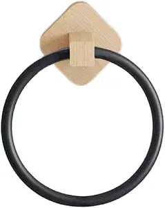 Bathroom Towel Holder Wood Towel Holder Hanger Wall-Mounted Round Towel Home Hotel Bathroom Accessories Kitchen Hand Towel Holder Bedroom Towel Display Room Towel Accessory Durable Towel