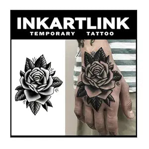 INKARTLINK Tattoo Tech Semi Permanent Tattoo 2 Sheets Peony Flower
