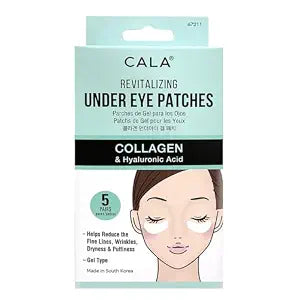 Cala Under Eye Patches Collagen + Hyaluronic Acid, Firming Hydrating Eye Masks to Depuff & Brighten, Helps Soften Fine Lines, 5 Pairs, 10–20 Minute Use