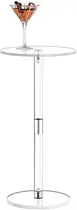 Acrylic Drink Table for Small Spaces Acrylic Side Table 10" L x 10" W x 21.3" H Martini/Cocktail Table for Living Room Clear Side Table Easy Assembly