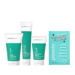 Proactiv Clean Acne Treatment Kit with Patches, 3-Step Face Routine, 30-Day