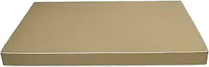 Outdoor Porch Daybed Swing Bed Mattress Cover, White Trim 6" Twin Size Fitted Sheet Slipcover with Zipper (Only Cover) (Khakii, 75x39x6in)