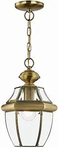 Livex Lighting 2152-01 Monterey 1-Light Outdoor Hanging Lantern, Antique Brass