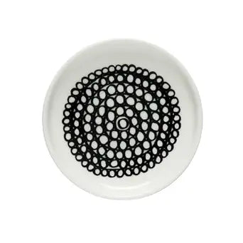 MARIMEKKO Oiva Siirtolapuutarha Small Plate Refine Your Kitchen Dcor with Our Iconic Black & White Stoneware Stylish Dessert Plate to Elevate Your Dining Experience (8,5 cm)