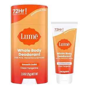 Lume Whole Body Deodorant - Cream Tube Mini + Stick Bundle - (Tangerine)