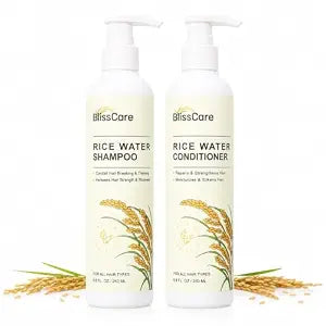 Rice Water Shampoo and Conditioner Set, Strengthen and Revitalize Hair, Nourish Damaged Hair for Women and Men, Hair Care, Restore Shine, Infused with Biotin, Citrus Peel, Rosemary