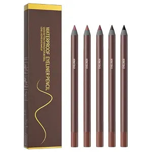 Pinkiou 5 Colors Waterproof Eyeliner Pencil Set,Smooth Creamy Formula