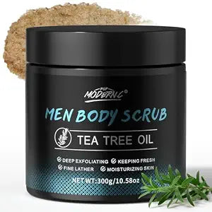 Men's Body Scrub Tea Tree Oil Mens Exfoliating Body Wash Body Scrub for Men