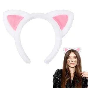 Cat Ear Headbands, Halloween Cute Fuzzy Cat Washing Face Makeup Head Band