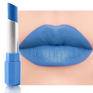 Sky Blue Matte Lipstick - Pigmented Lip Crayon & Face Paint Stick for Women Everyday Halloween Birthday Party Wear, Younger-Looking Lip Makeup, Labial para fiesta de disfraces 16